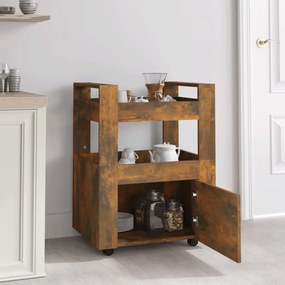 Carrello da cucina rovere fumo 60x45x80 cm legno multistrato
