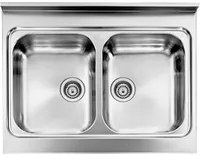 Lavello ROSSANA appoggio 80X60 2 vasche ACCIAIO INOX 031132.X1.01.2009