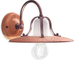 Applique Classica Bologna Metallo E Ceramica Nero Sfumato Rame 1 Luce E27