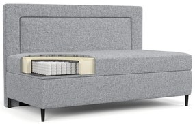 Letto singolo imbottito grigio 100x200 cm Alba - Maison de Rêve