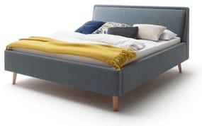 Letto matrimoniale imbottito verde/blu con contenitore con rete inclusa 180x200 cm Frieda – Meise Möbel