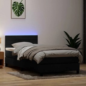 Giroletto A Molle Con Materasso Nero 90x220 Cm İn Velluto /