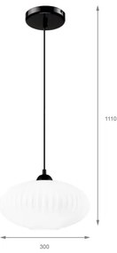Lampadario a sospensione con filo HARMA 1xE27/15W/230V diametro 30 cm bianco/nero