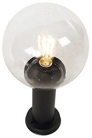 Lampada da terra per esterni nera con globo trasparente 50 cm IP44 - Sfera