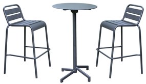 OPERA - set tavolo in metallo cm tondo 60x102 h con 2 sedute