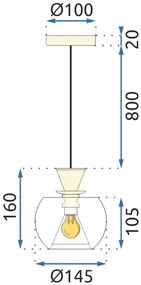 Lampada Da Soffitto Pensile Di Vetro Palla APP902-1CP