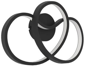 Applique LED design Gianella nero IP20, luce bianco caldo 1400 lumen, EGLO