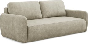 Divano beige allungabile/con contenitore con rivestimento in ciniglia 218 cm Lilo – Makamii
