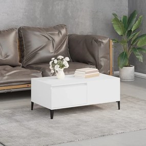 Tavolino Da Salotto Bianco 90x50x36,5 Cm İn Legno Multistrato /