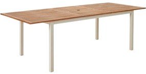 Tavolo da giardino allungabile Oris NATERIAL in alluminio grigio con piano in legno  per 6 persone 98.9/98.9x240cm