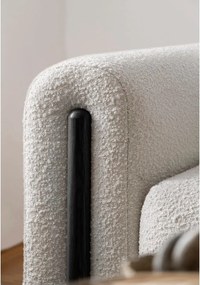 Divano greige allungabile/con contenitore e rivestimento in bouclé 244 cm Arcadova – ELTAP