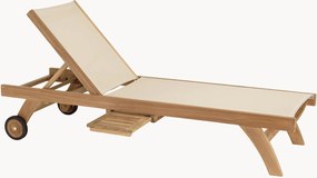 Lettino prendisole in legno di teak con ruote Fun