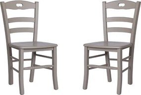 Sedia da cucina con seduta legno LOIRE Laccato Tortora SET 2 PZ