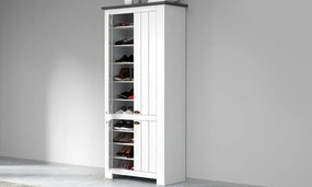 Armadio Scarpiera FIGO 4 Ante Battenti - Fino a 40 Paia di Scarpe, Stile Country Elegante