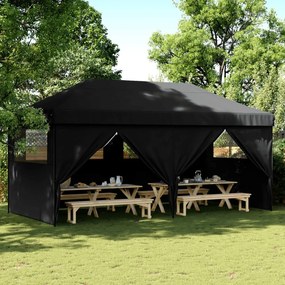 Tendone Per Feste Pieghevole Pop-up Con 4 Pareti Nero /