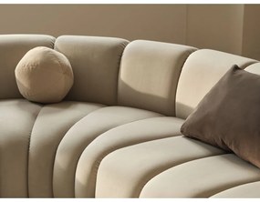 Divano angolare componibile blu con rivestimento in velluto Lupine – Micadoni