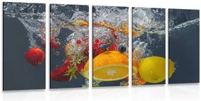 Quadri 5 pezzi – Frutta nell'acqua