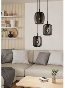 Eglo 900686 - Lampadario a sospensione con filo ROMAZZINA 3xE27/40W/230V nero