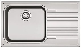 Lavello integrato 1 vasca con gocciolatoio a destra FRANKE Smart LB inox L 50 x L 86 cm argento