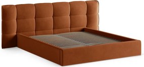 Letto matrimoniale imbottito color terracotta con contenitore con rete inclusa 160x200 cm Eric – Micadoni