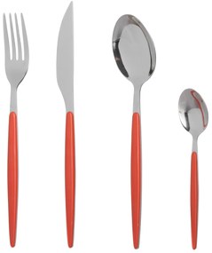 Set 16 posate acciaio inox manico arancione Marea