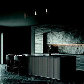 Lampada faretto da interno FILO in alluminio verniciato 6x12 cm Oro