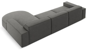 Divano angolare in velluto grigio (angolo destro) Jodie - Micadoni Home