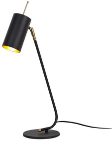 Lampada da tavolo in nero e oro con paralume in metallo (altezza 55 cm) Sivani - Opviq lights