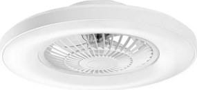 Ventilatore da soffitto LED Garbin pale trasparenti, struttura bianca ø 60 cm con telecomando e speaker bluetooth INTEC