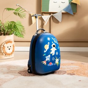 Costway Valigetta per bambini con ruote manico telescopico in alluminio, Valigia leggera e portatile per viaggiare 2 Colori