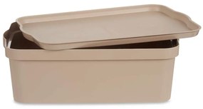 Scatola portaoggetti con coperchio Beige Plastica 14 L 29,5 x 14,5 x 45 cm (12 Unità)