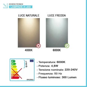 Lampada LED per specchio 30 cm luce fredda