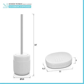 Set completo accessori bagno bianco in ceramica Cup