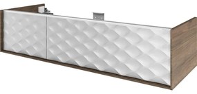 Mobile da bagno sotto lavabo SENSEA Neo noce laccato lucido L 135 x H 32 x P 48 cm 1 cassetto, lavabo non incluso