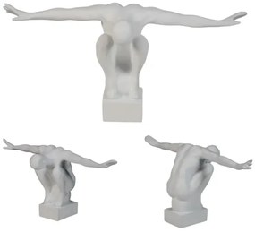 Decorazione da tavolo 19,5 x 16 x 38,5 cm resina/bianca