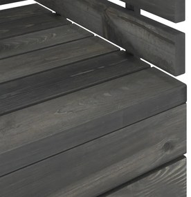 Set Divani da Giardino su Pallet 6 pz Legno Pino Grigio Scuro