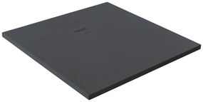Piatto doccia in resina Cosmos Stone antracite L 90 x L 90 x H 3 cm