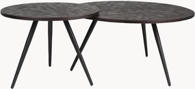 Set di 2 tavolini da salotto con piano in legno di teak Webster