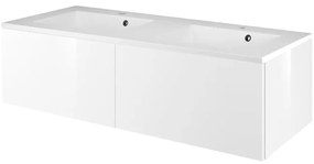 Mobile sottolavabo e lavabo Neo Line per doppia vasca bianco L 120 x H 32 x P 48 cm 2 cassetti