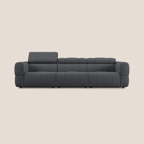 Giotto Divano modulare a 3 sedute con opzione relax elettrico in microfibra effetto velluto impermeabile T09