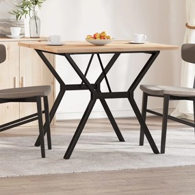 Tavolo Da Pranzo Telaio A Y 90x90x75,5 Cm Legno Pino E Acciaio /