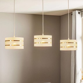 HELAM Lampada a sospensione Helen bianco-oro 3 luci