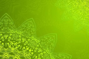 Stampa su tela – Elementi moderni di Mandala in sfumature di verde