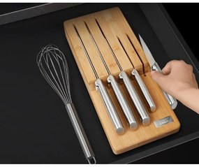 Set di coltelli con lama in acciaio inox e supporto 5 pz Elevate Bamboo – Joseph Joseph