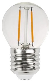 Lampada LED E27 2W a Filamento 140lm/W, No Flickering - G45 Colore  Bianco Caldo 2.700K