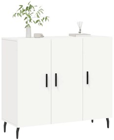 Credenza bianca 90x34x80 cm in legno multistrato