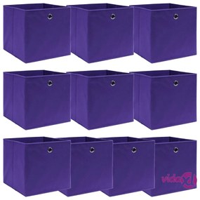vidaXL Scatole Portaoggetti 10pz Viola 32x32x32 cm Tessuto