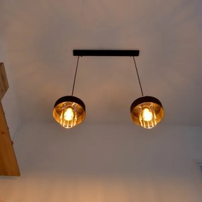 Lampadario LED a sospensione con filo VOLTA 2xE27/15W/230V nero/oro