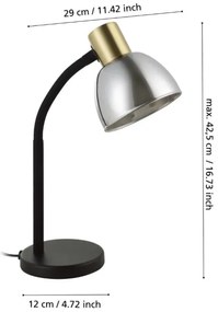 Eglo 901062 - Lampada da tavolo MACERE 1xE14/25W/230V oro/nero