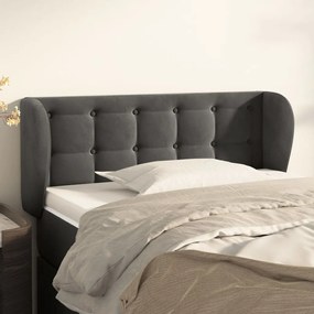 Testiera Ad Orecchio Grigio Scuro 83x23x78/88 Cm İn Velluto /